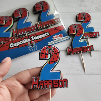 Spiderman Cupcake Toppers