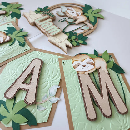 Sloth Cake Topper (Baby Shower or Add Age)