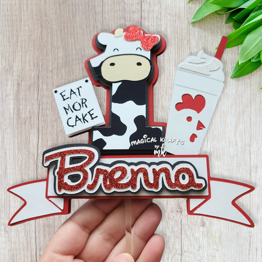 Chicken Cow Cake Topper