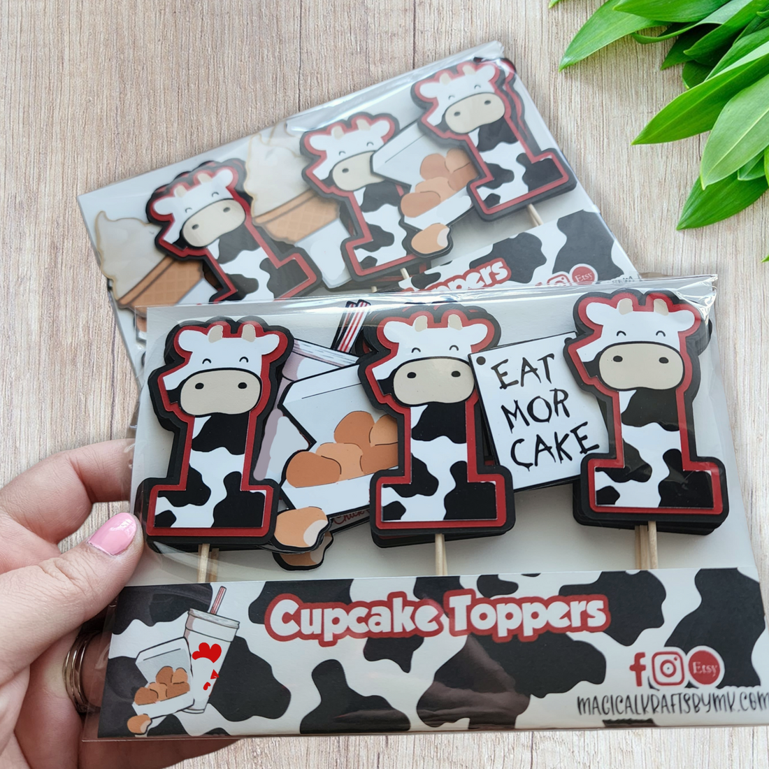 Chicken Cow Cupcake Toppers