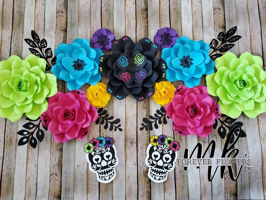 Sugar Skull Flowers: 11 Pc Set