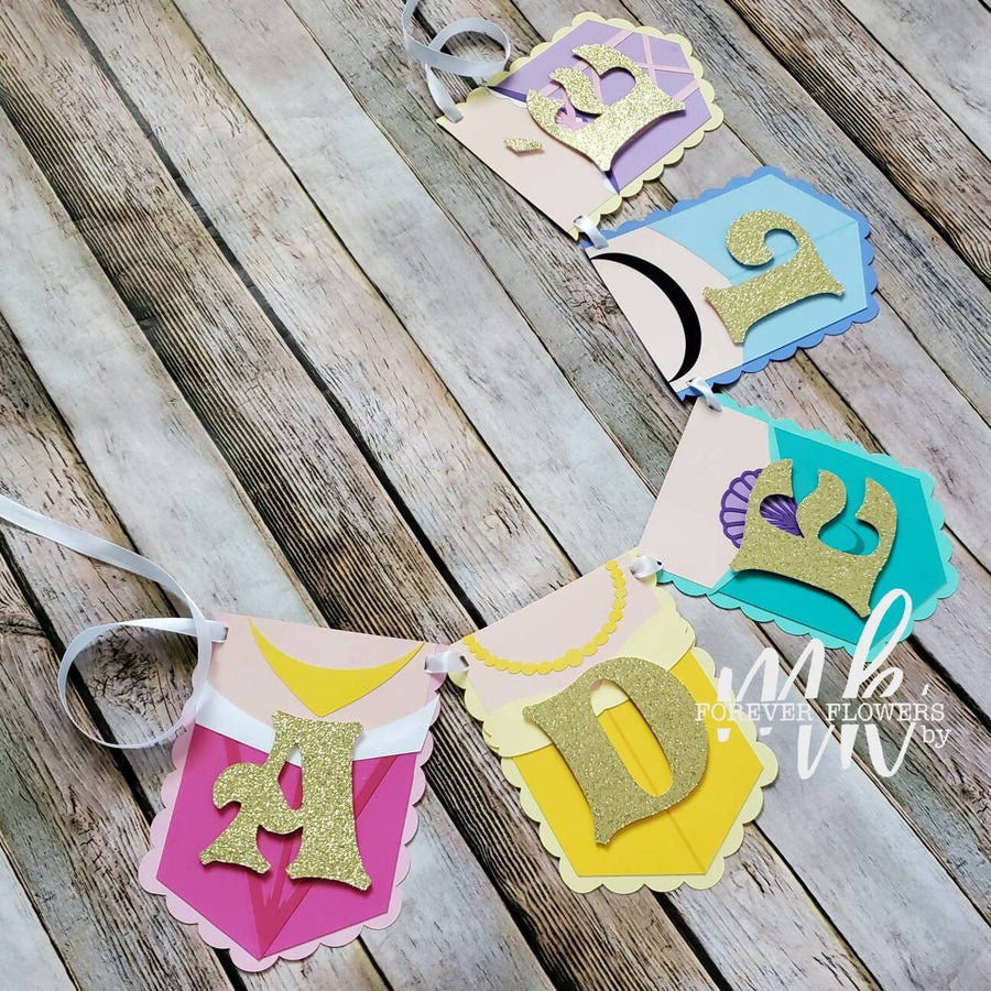 Rainbow Princess Banner: 3D (Customize)