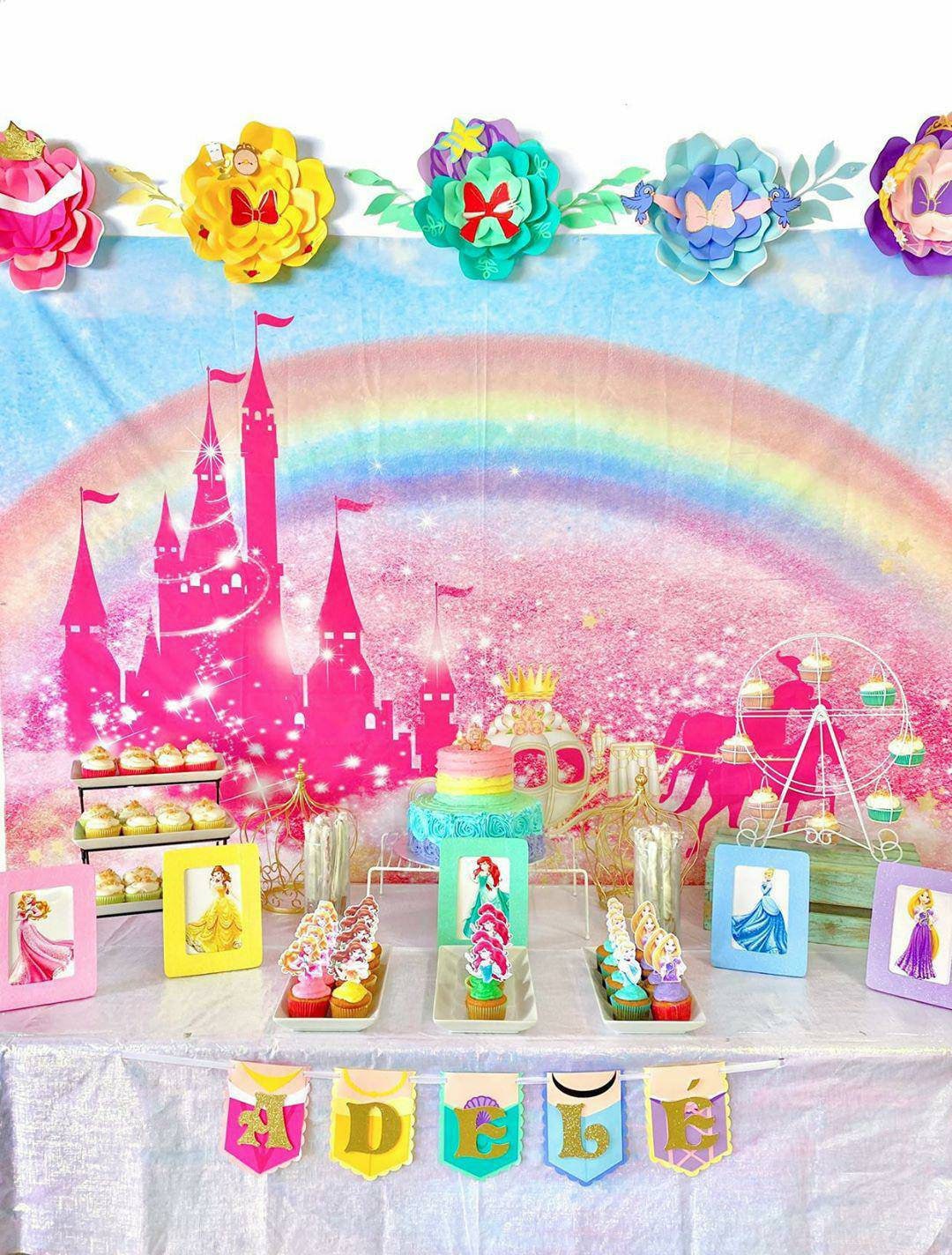 Rainbow Princess Banner: 3D (Customize)